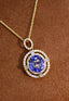 14K GOLD 3.18 CTW NATURAL SAPPHIRE & DIAMOND PENDANT( WITHOUT CHAIN )