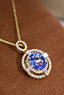 14K GOLD 3.18 CTW NATURAL SAPPHIRE & DIAMOND PENDANT( WITHOUT CHAIN )