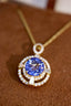 14K GOLD 3.18 CTW NATURAL SAPPHIRE & DIAMOND PENDANT( WITHOUT CHAIN )