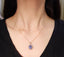 14K GOLD 3.18 CTW NATURAL SAPPHIRE & DIAMOND PENDANT( WITHOUT CHAIN )