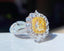 14K GOLD 1.62 CTW NATURAL YELLOW DIAMOND & DIAMOND RING