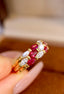 14K GOLD 2.28 CTW NATURAL RUBY & DIAMOND RING