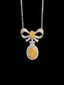 14K GOLD 1.51 CTW NATURAL YELLOW DIAMOND & DIAMOND NECKLACE