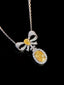 14K GOLD 1.51 CTW NATURAL YELLOW DIAMOND & DIAMOND NECKLACE