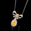 14K GOLD 1.51 CTW NATURAL YELLOW DIAMOND & DIAMOND NECKLACE