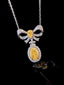 14K GOLD 1.51 CTW NATURAL YELLOW DIAMOND & DIAMOND NECKLACE