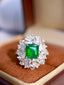 14K GOLD 3.45 CTW NATURAL EMERALD & DIAMOND RING