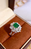 14K GOLD 3.45 CTW NATURAL EMERALD & DIAMOND RING