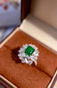 14K GOLD 3.45 CTW NATURAL EMERALD & DIAMOND RING