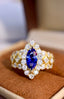 14K GOLD 3.17 CTW NATURAL SAPPHIRE & DIAMOND RING