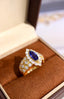 14K GOLD 3.17 CTW NATURAL SAPPHIRE & DIAMOND RING