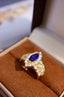 14K GOLD 3.17 CTW NATURAL SAPPHIRE & DIAMOND RING