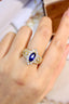 14K GOLD 3.17 CTW NATURAL SAPPHIRE & DIAMOND RING