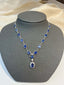 14K GOLD 10.30 CT NATURAL SAPPHIRE & DIAMOND NECKLACE