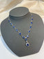 14K GOLD 10.30 CT NATURAL SAPPHIRE & DIAMOND NECKLACE