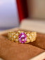 14K GOLD 1.08 CTW NATURAL PADPARADSCHA SAPPHIRE & DIAMOND RING