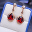 14K GOLD 10.02 CT NATURAL GARNET & DIAMOND EARRINGS