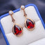 14K GOLD 10.02 CT NATURAL GARNET & DIAMOND EARRINGS