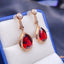 14K GOLD 10.02 CT NATURAL GARNET & DIAMOND EARRINGS