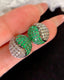 14K GOLD 2.52 CTW VIVID GREEN NATURAL EMERALD & DIAMOND EARRINGS