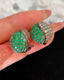 14K GOLD 2.52 CTW VIVID GREEN NATURAL EMERALD & DIAMOND EARRINGS