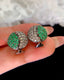 14K GOLD 2.52 CTW VIVID GREEN NATURAL EMERALD & DIAMOND EARRINGS