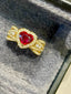 14K GOLD 1.20 CT NATURAL RUBY & DIAMOND RING