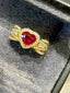 14K GOLD 1.20 CT NATURAL RUBY & DIAMOND RING