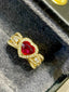 14K GOLD 1.20 CT NATURAL RUBY & DIAMOND RING