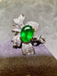 14K GOLD 1.39 CT NATURAL EMERALD & DIAMOND RING