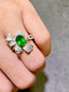 14K GOLD 1.39 CT NATURAL EMERALD & DIAMOND RING