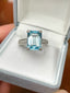 14K GOLD 5.92 CTW NATURAL AQUAMARINE & DIAMOND RING