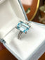 14K GOLD 5.92 CTW NATURAL AQUAMARINE & DIAMOND RING