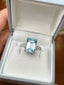 14K GOLD 5.92 CTW NATURAL AQUAMARINE & DIAMOND RING