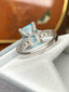 14K GOLD 5.92 CTW NATURAL AQUAMARINE & DIAMOND RING