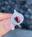 14K GOLD 2.09 CTW VIVID RED NATURAL RUBY & DIAMOND RING