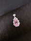 14K GOLD 2.53 CTW VIVID PINK NATURAL MORGANITE & DIAMOND PENDANT( WITHOUT CHAIN )