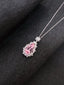 14K GOLD 2.53 CTW VIVID PINK NATURAL MORGANITE & DIAMOND PENDANT( WITHOUT CHAIN )