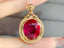 14K GOLD 6.10 CT NATURAL TOURMALINE & DIAMOND PENDANT( WITHOUT CHAIN )