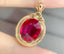 14K GOLD 6.10 CT NATURAL TOURMALINE & DIAMOND PENDANT( WITHOUT CHAIN )