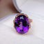 14K GOLD 9.76 CTW NATURAL AMETHYST & DIAMOND RING