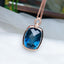 14K GOLD 13.65 CT NATURAL TOPAZ & DIAMOND PENDANT( WITHOUT CHAIN )