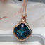 14K GOLD 12.95 CT NATURAL TOPAZ & DIAMOND PENDANT( WITHOUT CHAIN )