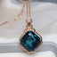 14K GOLD 12.95 CT NATURAL TOPAZ & DIAMOND PENDANT( WITHOUT CHAIN )