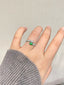 14K GOLD 1.05 CTW NATURAL EMERALD & DIAMOND RING