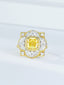 14K GOLD 4.47 CTW NATURAL YELLOW DIAMOND & DIAMOND RING