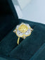 14K GOLD 4.47 CTW NATURAL YELLOW DIAMOND & DIAMOND RING