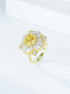 14K GOLD 4.47 CTW NATURAL YELLOW DIAMOND & DIAMOND RING