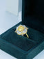 14K GOLD 4.47 CTW NATURAL YELLOW DIAMOND & DIAMOND RING