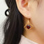 14K GOLD 6.85 CT NATURAL GARNET & DIAMOND EARRINGS